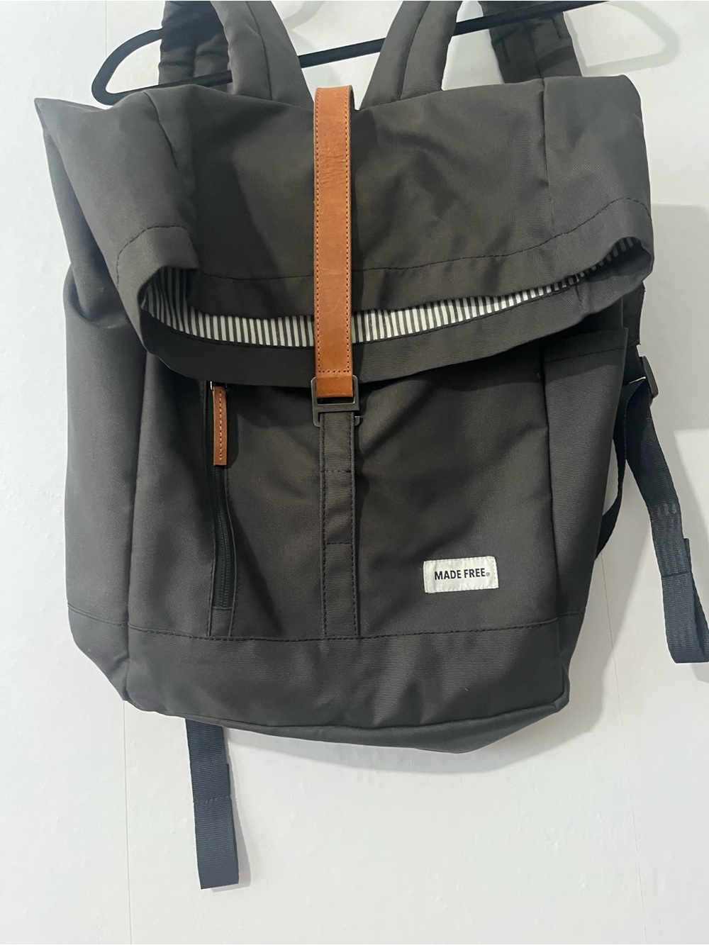 Made Free Charcoal Grey Roll Top Backpack